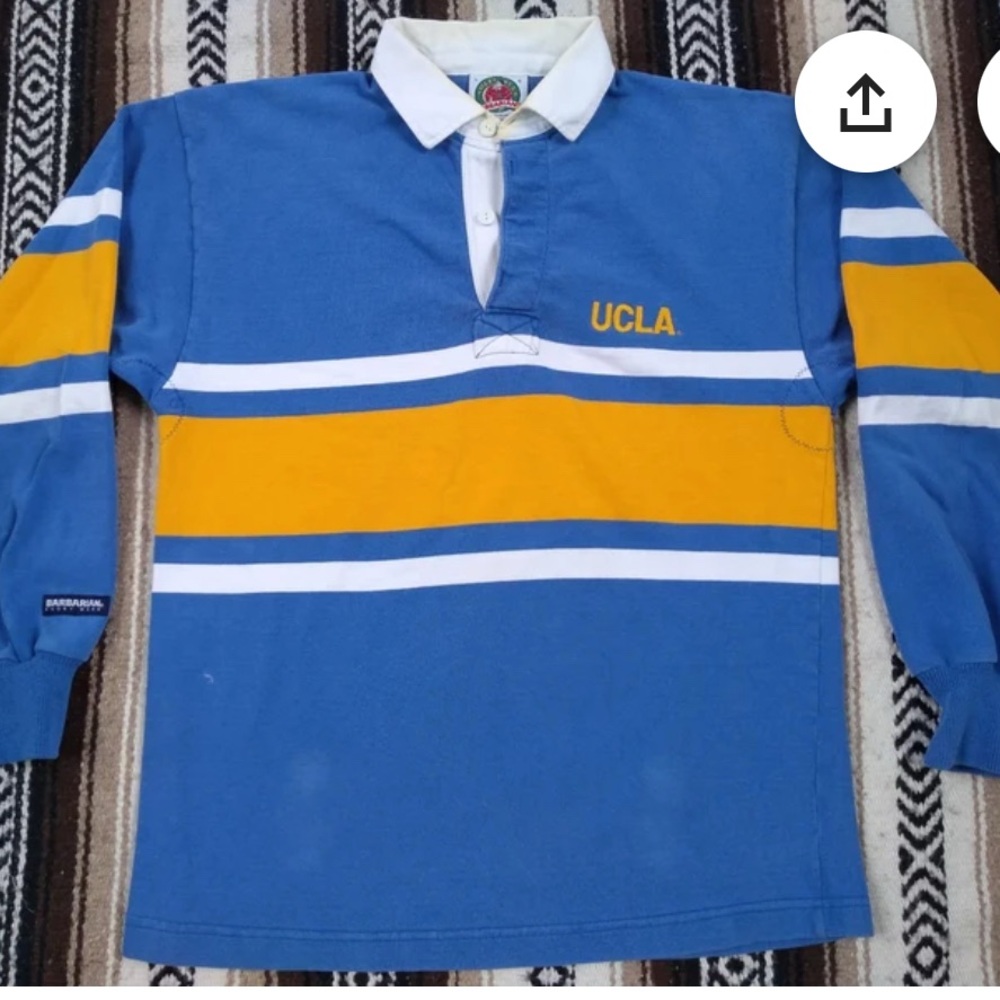 Blue and White Crewneck Sweater